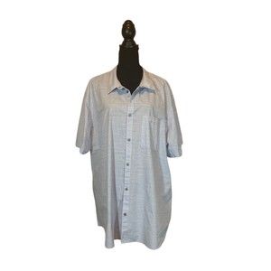 Chef Works Urban Collection Button Down Shirt Adult XXL Blue Short Sleeve Cook
